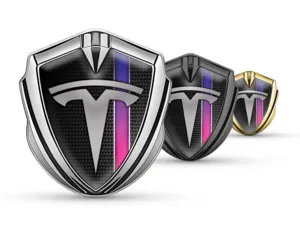 Tesla Metal Emblema Insignia Afinado A La Moda Luminoso